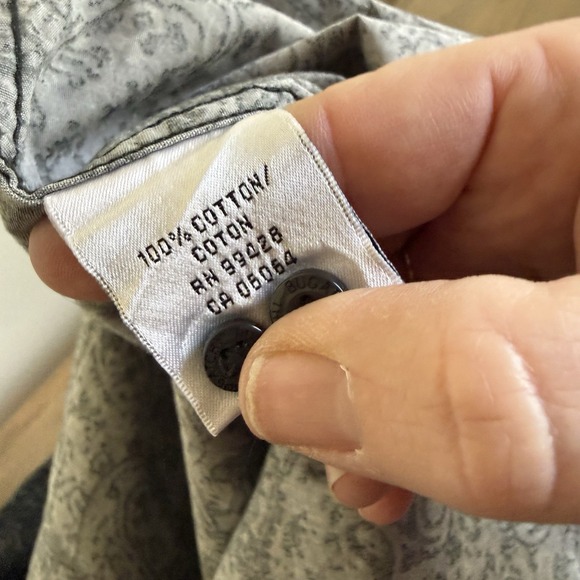 Bugatchi Men's‎ XL Green Paisley Print Long Sleeve Button Down Shirt Top Cotton - Picture 5 of 7